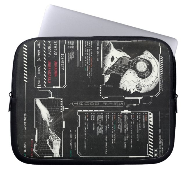 Niet herkend - Techno-Brutalist Streetwear Design Laptop Sleeve (Voorkant)