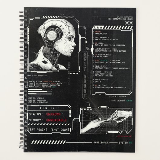 Niet herkend - Techno-Brutalist Streetwear Design Planner (Voorkant)