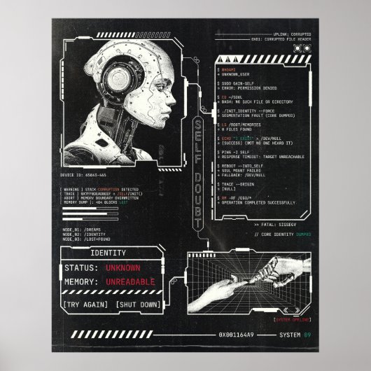 Niet herkend - Techno-Brutalist Streetwear Design Poster (Voorkant)