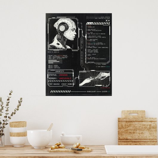 Niet herkend - Techno-Brutalist Streetwear Design Poster (Keuken)