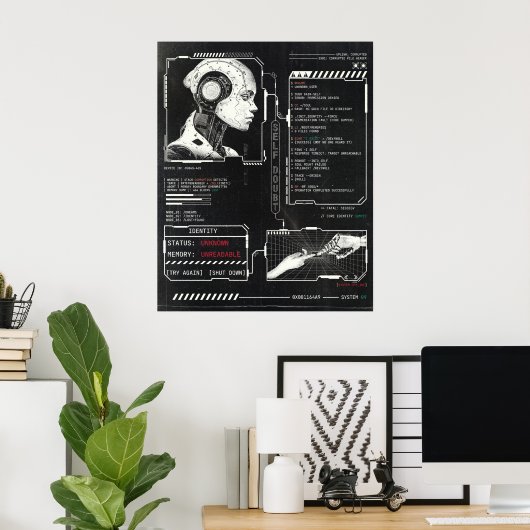 Niet herkend - Techno-Brutalist Streetwear Design Poster (Thuiskantoor)