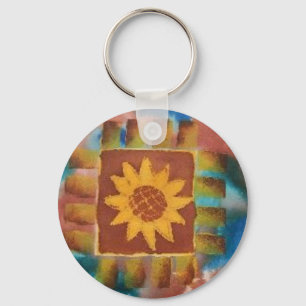 Niet het Sunflower Quilt Square van je oma Sleutelhanger