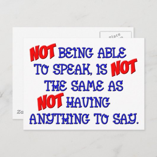 Niet hetzelfde briefkaart (Voorkant / Achterkant)