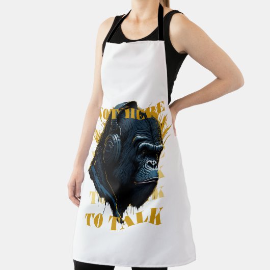 Niet hier om te praten schort (Insitu)