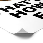 Niet hoe je het eet Grappige Poster (Hoek)