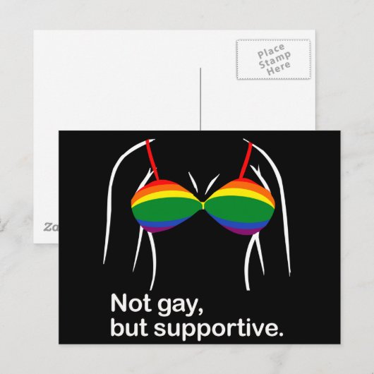 Niet homo maar ondersteunende bh.png briefkaart (Voorkant / Achterkant)