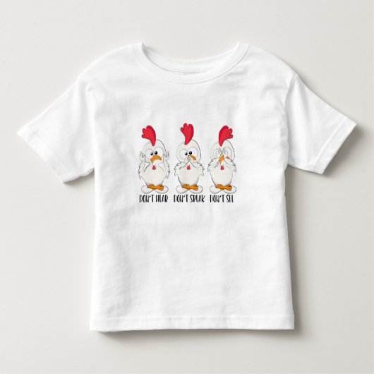 Niet horen, niet spreken, niet zien kinder shirts (Voorkant)