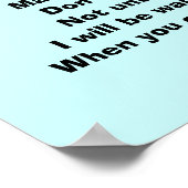 Niet huilen als ik weg ben, Ce... Gepersonaliseerd Poster (Hoek)