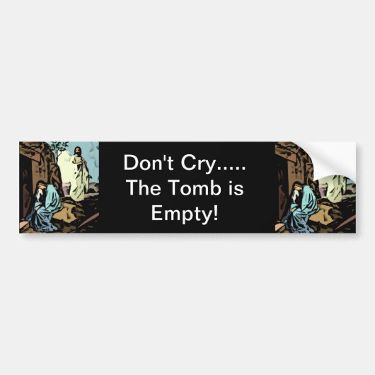 Niet huilen, de Tomb is leeg - Rooster vieren Bumpersticker (Voorkant)