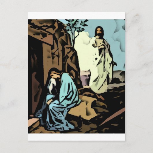 Niet huilen, de tombe is leeg briefkaart (Voorkant)