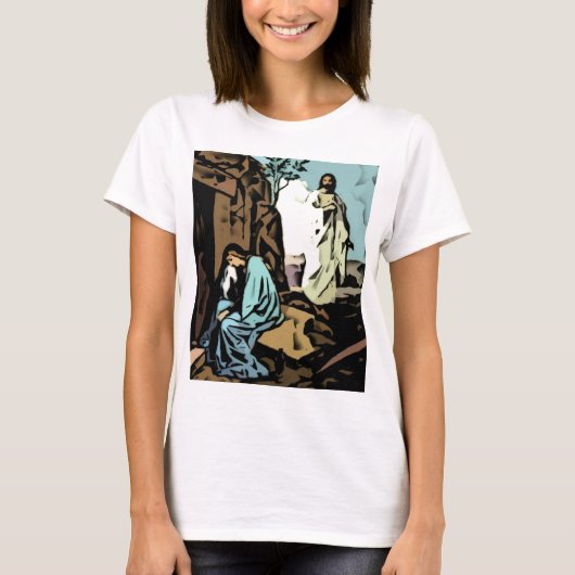 Niet huilen, de tombe is leeg t-shirt (Voorkant)