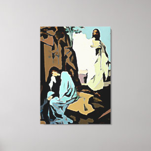 Niet huilen Mary, zijn graf is leeg! Canvas Afdruk