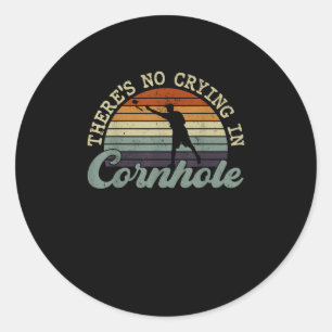 niet huilen Retro Cornhole Ronde Sticker