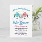 Niet-identieke tweelingbaby's Baby shower Kaart (Staand voorkant)