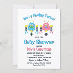 Niet-identieke tweelingbaby's Baby shower Kaart
