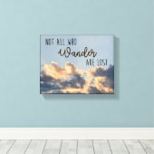 "Niet iedereen die afdwaalt zijn verloren" canvas Afdruk (Insitu (Houten vloer))