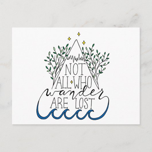 Niet iedereen die de wand kwijt is briefkaart (Voorkant)