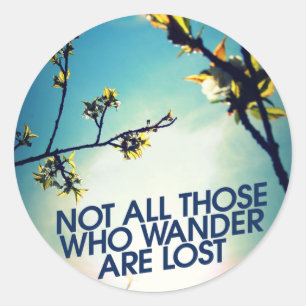 Niet iedereen die dwaalt is verloren ronde sticker