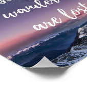 Niet iedereen die wander is verloren reiscitaat poster (Hoek)