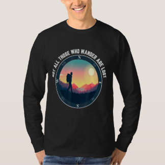 Niet iedereen die wander verliest buitenwieg t-shirt