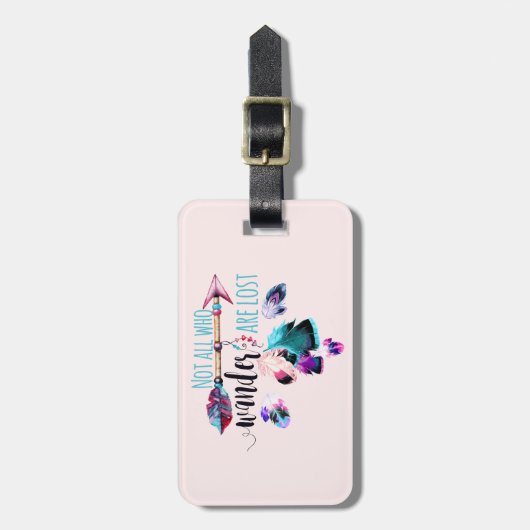 Niet iedereen die wander verliest, is de Bohemen-w Bagagelabel (Voorkant verticaal)