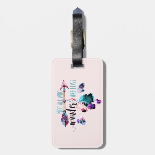 Niet iedereen die wander verliest, is de Bohemen-w Bagagelabel (Achterkant verticaal)