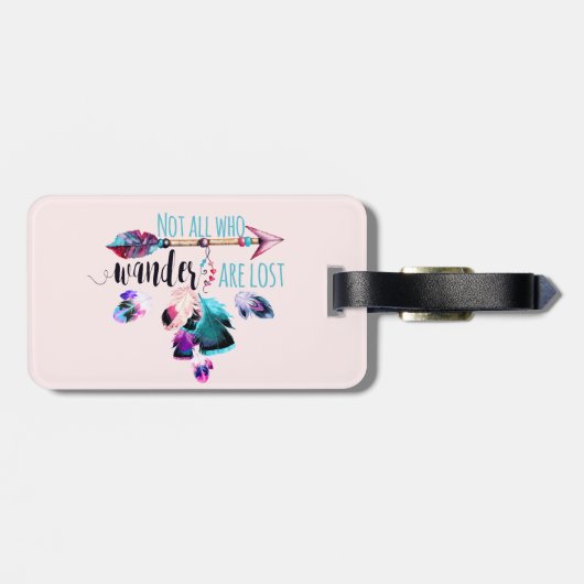 Niet iedereen die wander verliest, is de Bohemen-w Bagagelabel (Achterkant horizontaal)