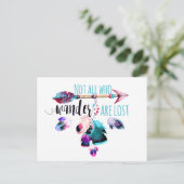 Niet iedereen die wander verliest, is de Bohemen-w Briefkaart (Staand voorkant)