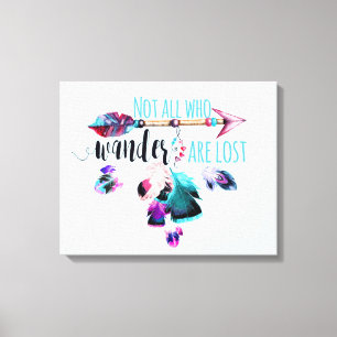 Niet iedereen die wander verliest, is de Bohemen-w Canvas Afdruk