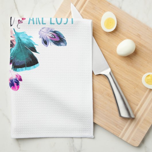 Niet iedereen die wander verliest, is de Bohemen-w Theedoek (Quarter Fold)