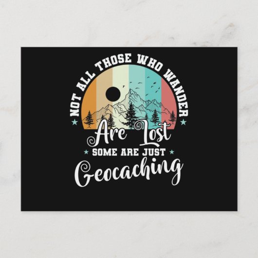 Niet iedereen die wast, is verloren geocaching briefkaart (Voorkant)