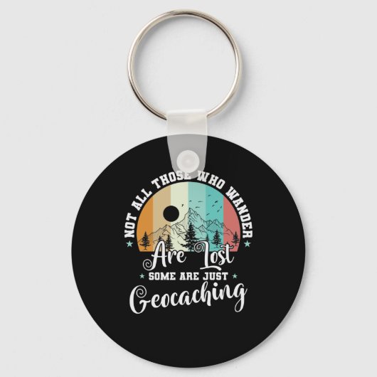 Niet iedereen die wast, is verloren geocaching sleutelhanger (Voorkant)
