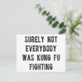 Niet iedereen was toch tegen kung fu? briefkaart (Staand voorkant)
