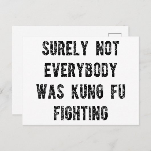 Niet iedereen was toch tegen kung fu? briefkaart (Voorkant / Achterkant)