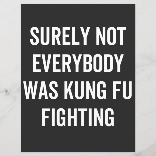 Niet iedereen was zeker Kung Fu Fighting (Voorkant)