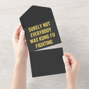 Niet iedereen was zeker Kung Fu Fighting All In One Uitnodiging