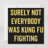 Niet iedereen was zeker Kung Fu Fighting Save The Date (Voorkant)