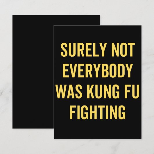 Niet iedereen was zeker Kung Fu Fighting Save The Date (Voorkant / Achterkant)