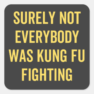 Niet iedereen was zeker Kung Fu Fighting Vierkante Sticker