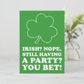 Niet-Ierse St. Patrick's Day Party Invite Kaart (Staand voorkant)