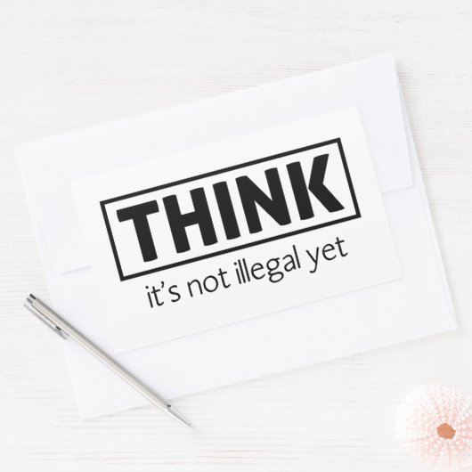 Niet illegaal rechthoekige sticker (Envelop)