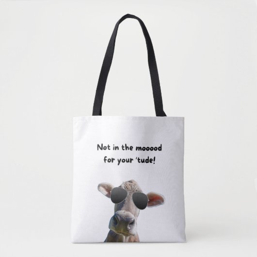 Niet in de Mood Koe Canvas tas (Voorkant)
