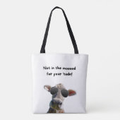 Niet in de Mood Koe Canvas tas (Achterkant)