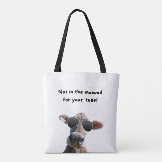 Niet in de Mood Koe Canvas tas (Achterkant)