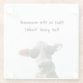 Niet in de Mood Koe Glass Onderzetter (Achterkant)