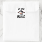 "Niet in de MOOOOOD" Koe quote Vierkante Sticker (Tas)