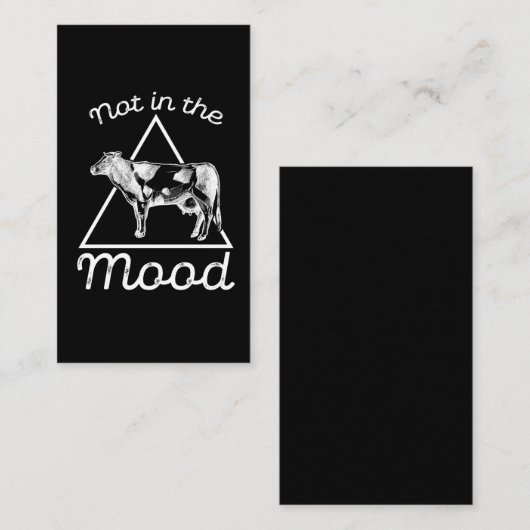 Niet in de stemming Funny Cow Farming Humor Farmer Visitekaartje (Voorkant / Achterkant)