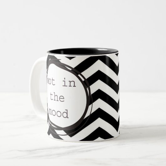 Niet in de stemming tweekleurige koffiemok (Voorkant links)