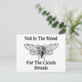 Niet in de stemming voor de Cicada broedsels Briefkaart (Staand voorkant)