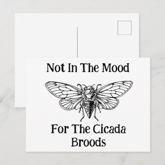 Niet in de stemming voor de Cicada broedsels Briefkaart (Voorkant / Achterkant)